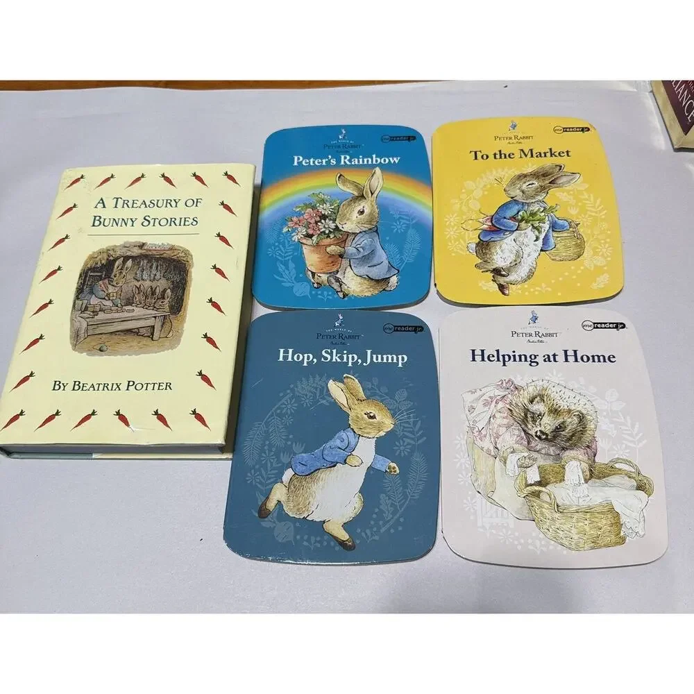 Beatrix‎ Potter Book Lot Treasury Of Bunny Stories & Kohls Peter Rabbit Plush